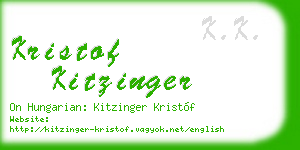 kristof kitzinger business card